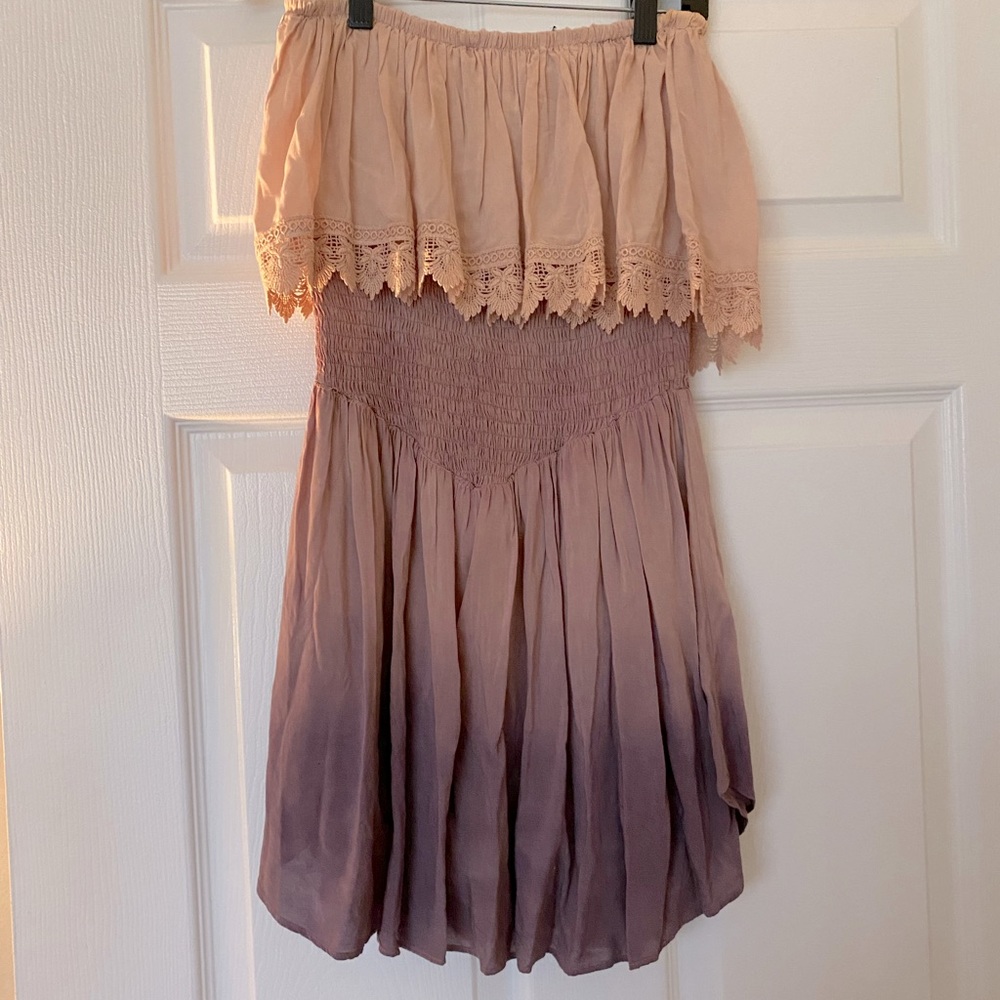 Ombré Short Romper with elastic waist, S/M